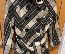 Zara Plaid Peacoat