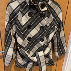 Zara Plaid Peacoat