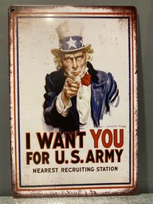 Uncle Sam Tin Metal Sign