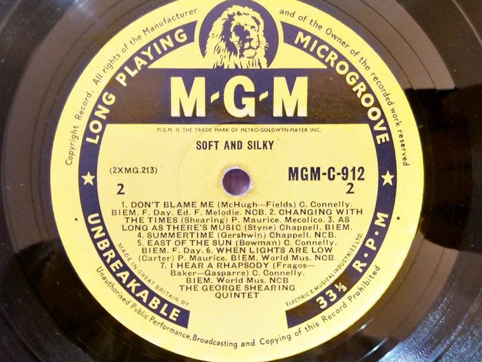 The George Shearing Quintet''Soft and Silky''Lp.Original MGM Rec.first press