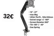 TV Monitor Desk Mount Arm Bracket Tilt Swivel 13-27"