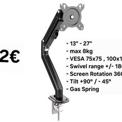 TV Monitor Desk Mount Arm Bracket Tilt Swivel 13-27"