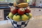 Beautiful  ceramic fruit on bowl