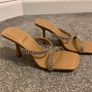 Zara Nude Diamond Square Toe Heels Image 8