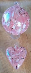 Decorative glass heart hanging ornaments