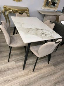 Rectangle or Round Dining Table With 4 Chairs