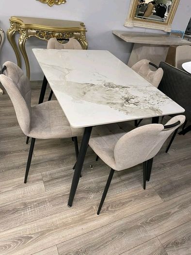 Rectangle or Round Dining Table With 4 Chairs