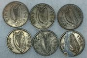 Ireland 6d sixpence lot x6 1940 1942 1955 1960 1969