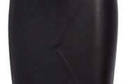 Bash asymmetrical leather skirt