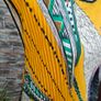 Stunning yellow floral plisse dress S M L Postage included Image 2
