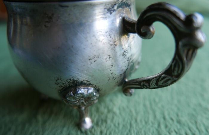 Vintage  Silver Plated Mustard Condiment Pot