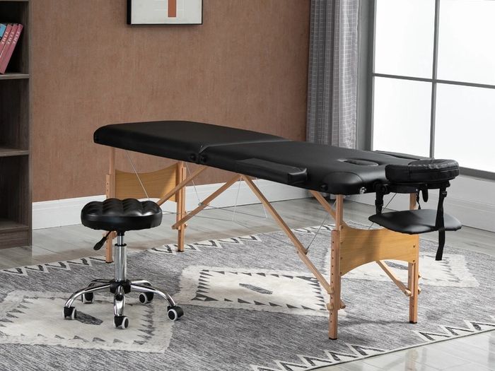 Birchwood Lightweight Portable Massage Table With Arm Rest Black