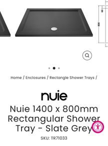 Shower Tray  1400x800 slate Gey