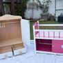 Wooden Dolls Wardrobe and Cot with Bedding and Storage Image 3