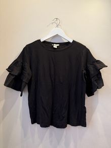 H&M Sheer Ruffle Sleeve Top Size S!