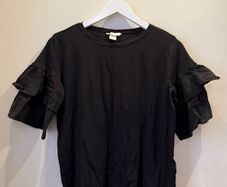 H&M Sheer Ruffle Sleeve Top Size S!