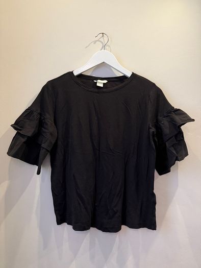 H&M Sheer Ruffle Sleeve Top Size S!