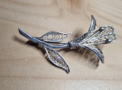Vintage Silver Marcasite Brooch