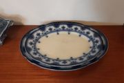 Fabulous Pair of Antique Flow Blue Victorian Graduated Platters, "Dudley" Pattern, by Ford &amp; Sons, Burslem, Stoke-on-Trent, Circa 1893-1908, Perfect for Display