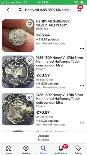 Henry VII 1485-1509 Silver Halfpenny Double Arched Crown