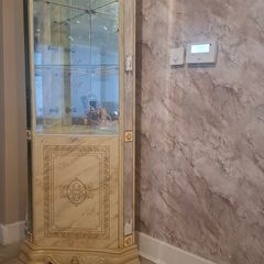 High gloss corner display cabinet