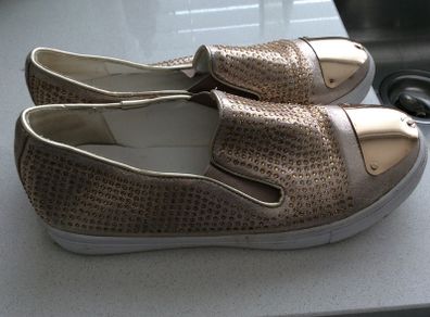 Ladies trainers size 38 gold colour