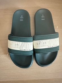Summer sandals/ slides/ flip flops Green and white rubber EU 34 M&S