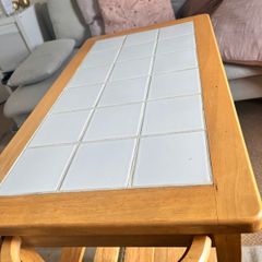 Solid wood kitchen trolley with Tiled top.