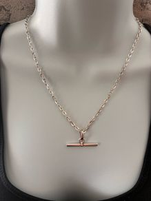 Antique Silver Plated T-bar Necklace
