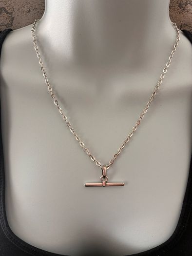 Antique Silver Plated T-bar Necklace