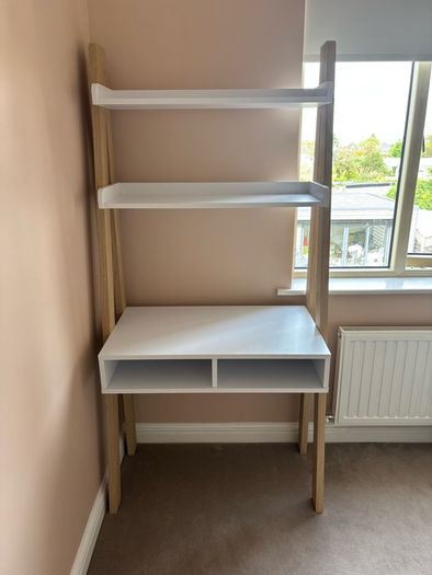 desk with shelves