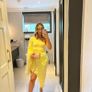Club London yellow feather dress Image 3