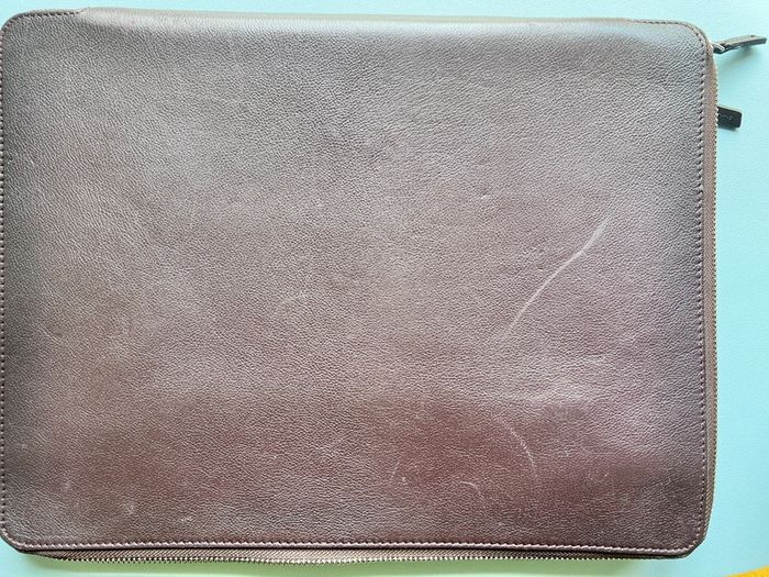 leather briefcase a4 document folio portfolio holder dark brown