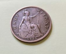 1929 George V UK Half Penny