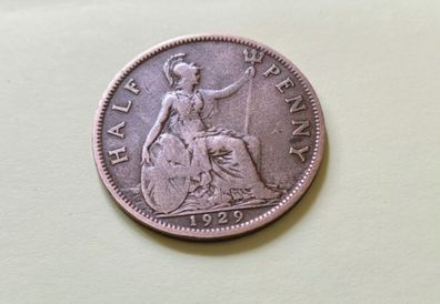 1929 George V UK Half Penny