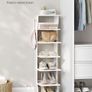 Shoe storage  narrow with 6 levels white shelves rack Image 3