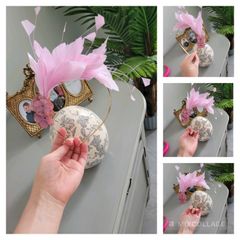 Brand new gold and dusky pink fascinator headband headpiece