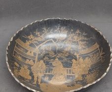 Victorian papier mache chinoiserie bowl
