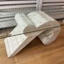 3 piece sculptural stone and glass furniture set Image 4