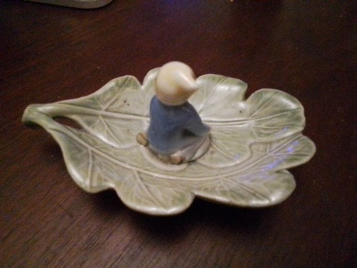 Shamrock Leprechaun on a Leaf Trinket Dish