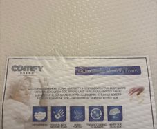 Small double bed: base, headboard and orthopedic memory foam mattress