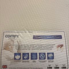 Small double bed: base, headboard and orthopedic memory foam mattress