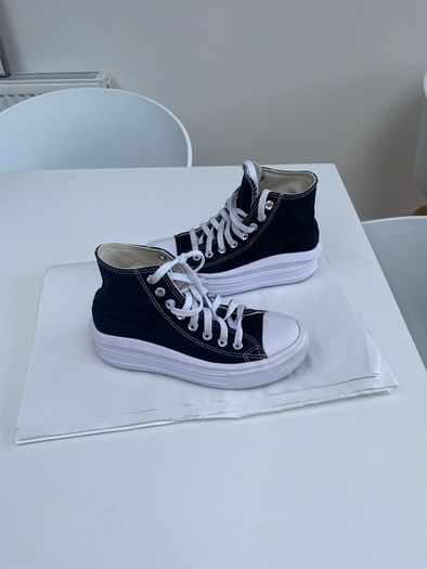 Black converse high top platform trainers