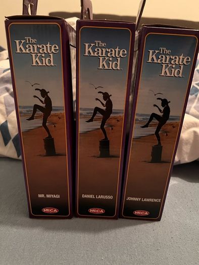 3 Karate Kid Figures. Daniel, Johnny & Miyagi