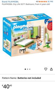 Playmobil Modern Bedroom Set 9271 with working light