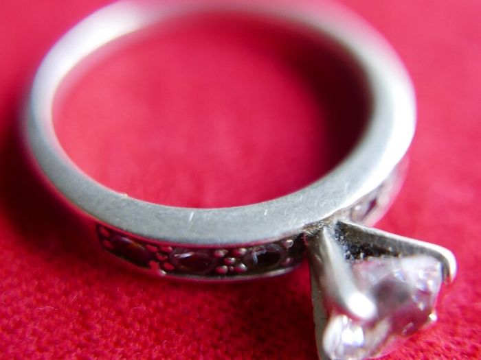 Vintage Sterling Silver 925 Statement Solitaire Ring with Round Faceted White Topaz size P  - 3,51g