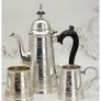 Antique Silver Plated Coffee Set: Edwardian Foliate & Armorial Decor Image 2