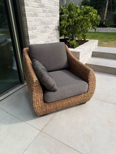 Lounge Sofa & Armchair Set, Lazaretta Rattan Natural