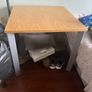 Office desk. Solid wood top with metal legs. Image 3