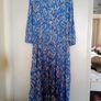 Zara blue print midi dress with puff sleeves size XS Image 5